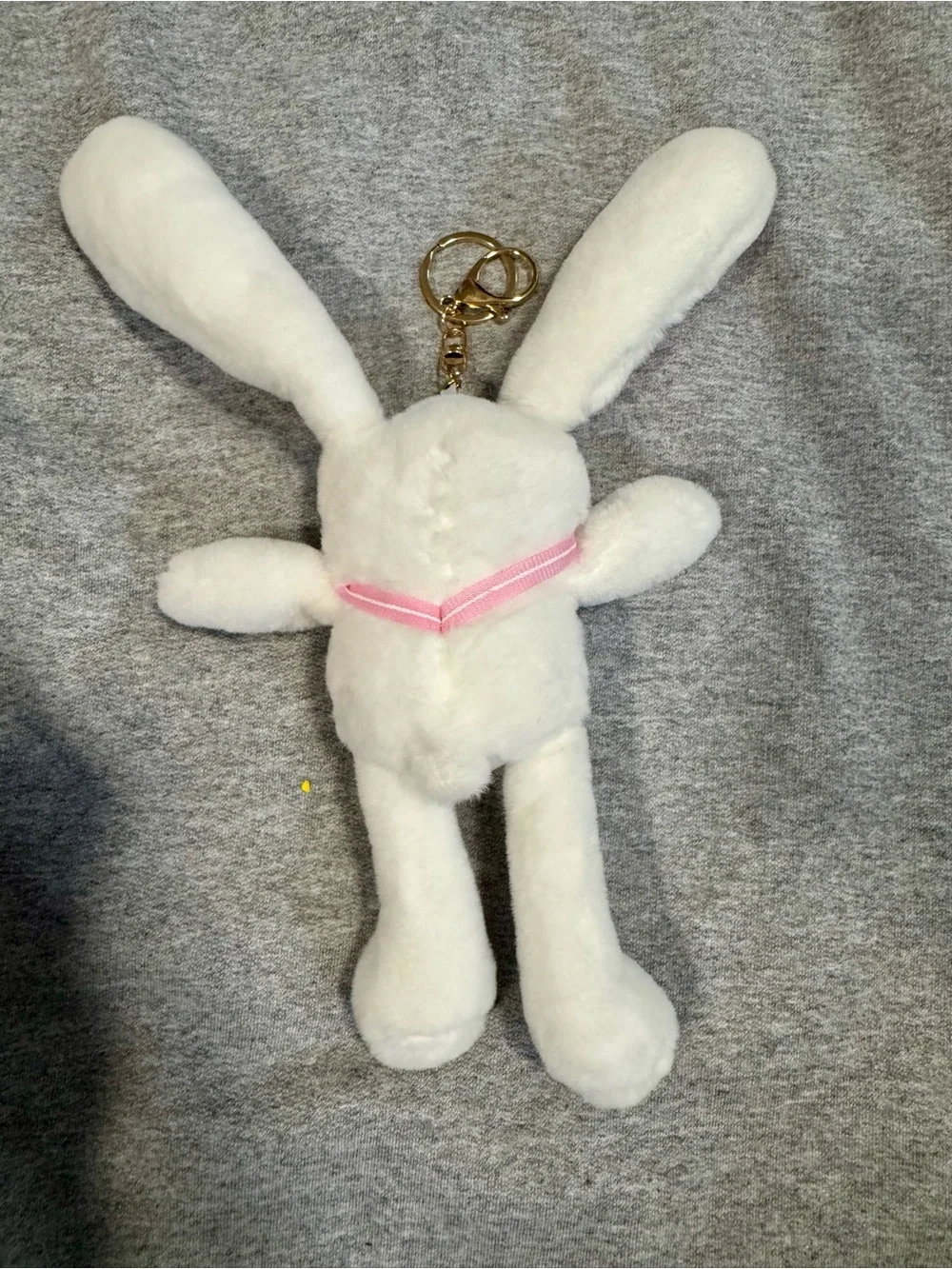 Tokki style Plush White Bunny Keychain with Pink Accents - Accessories kawaii